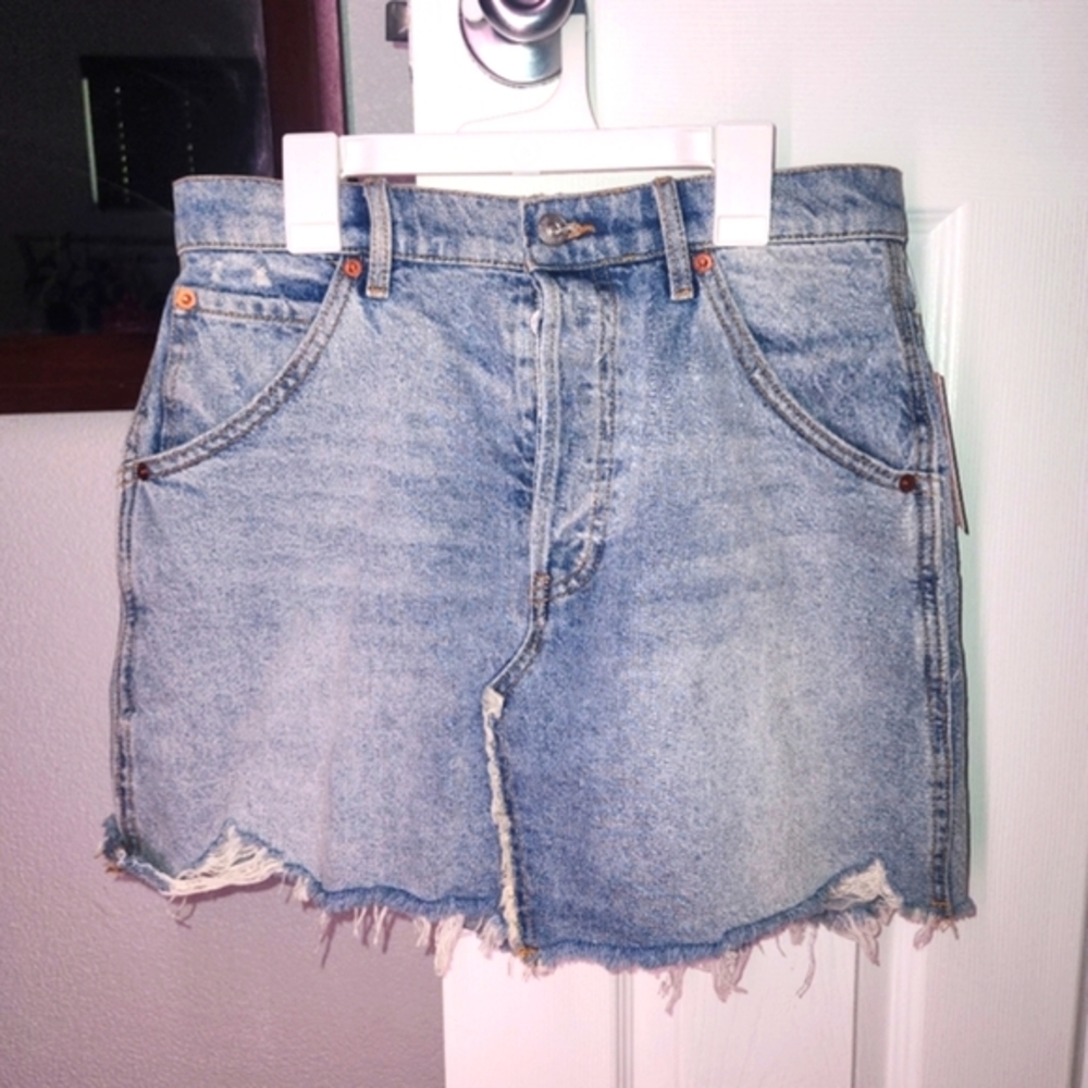 Free People denim mini skirt